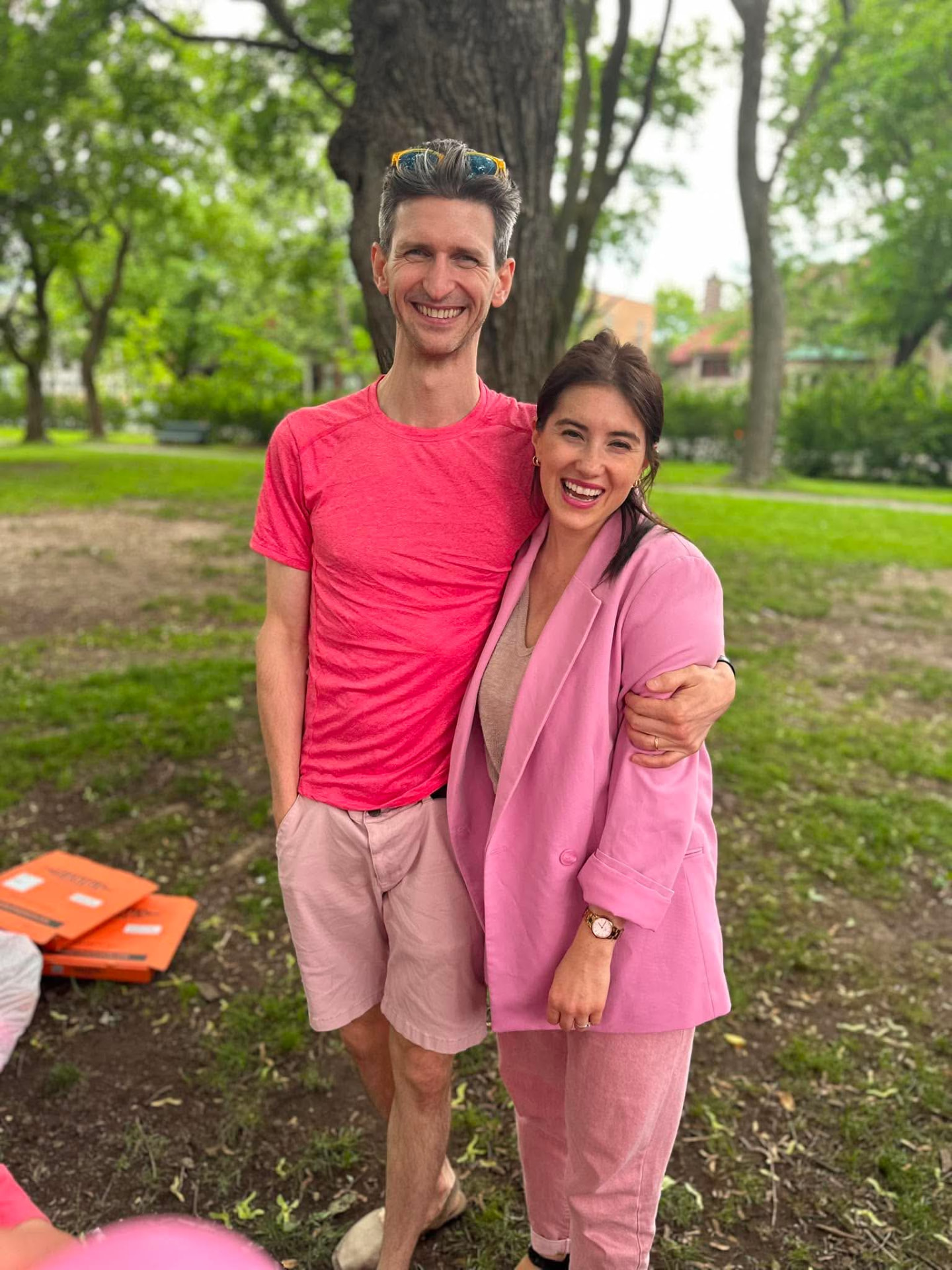 Charles with his wife in a park